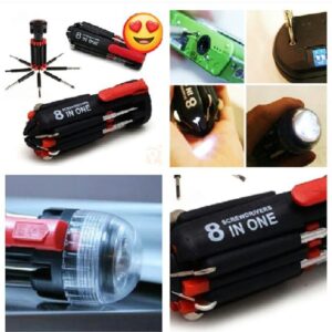 8 in 1 MULTI SCREWDRIVER WITH TORCH
