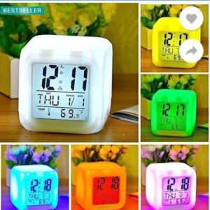 DIGITAL COLOUR CHANGING CLOCK WITH ALARM